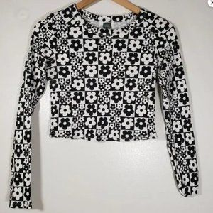 Wild Fable 90s Y2K Flower Print Long Sleeve Shirt Size M